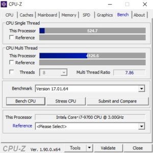 GALLERIA XT,ガレリアXT,Core i7-9700,CPU,cpuz