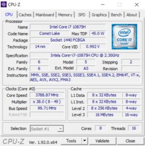 DAIV 5N,CPUZ,Core i7-10875H,,性能