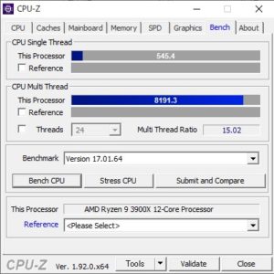 ドスパラ,GALLERIA ZA9R-R70S,Ryzen 9 3900X,性能,ベンチ,CPUZ