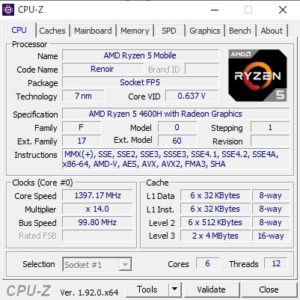 GALLERIA GR1650TGF-T,CPU,Ryzen 5 4600H