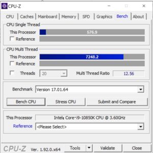 ドスパラ,GALLERIA ZA9C-R39,Core i9-10850K,CPU,性能,ベンチ