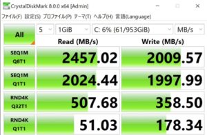 DAIV 7N,SSD,転送速度,