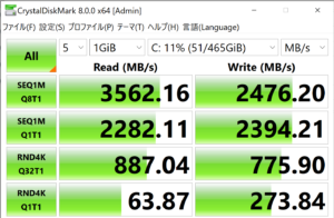 GALLERIA RM5C-R35,ドスパラ,レビュー,ブログ,評価,性能,感想,ベンチマーク,SSD,転送速度,実測,