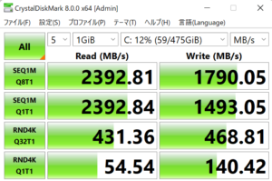 DAIV 6P-RT,マウスコンピューター,性能,評価,レビュー,感想,ベンチマーク,価格,比較,SSD,実測,転送速度