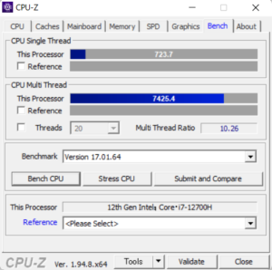 DAIV 5N,2022,レビュー,感想,口コミ,ブログ,mouse,マウスコンピューター,CPU性能,Core i7-12700H,